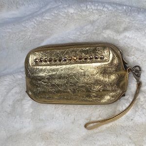 Gold B.B Simon purse with wristlet